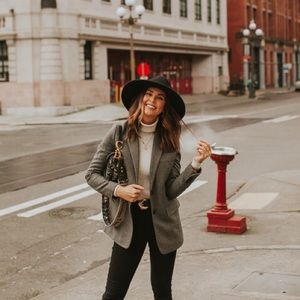 ZARA Black Felt Fedora Hat